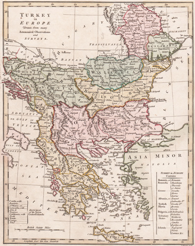 wilkinson map of turkey in europe 1809